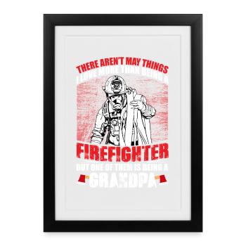 Fire Brigade Grandpa - Framed poster (27 × 37 cm) - black - Front