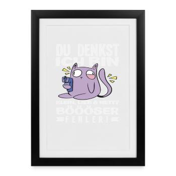 Bad mistake little cat - Framed poster (27 × 37 cm) - black - Front