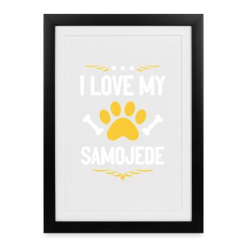 J’adore Samoyède - Affiche encadrée (27 × 37 cm) - noir - Devant