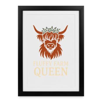 Highland Cow Rustic Animal Cute - Framed poster (27 × 37 cm) - black - Front