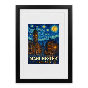 Manchester England - Framed poster (27 × 37 cm) - black - Front