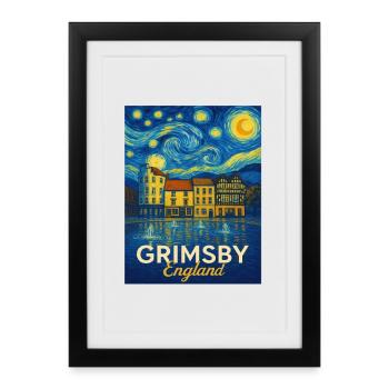 Grimsby, England - Framed poster (27 × 37 cm) - black - Front