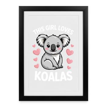 Koala Saying Girl Funny Koala Gift - Framed poster (27 × 37 cm) - black - Front