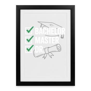 Graduation banner Bachelor Master Dr - Framed poster (27 × 37 cm) - black - Front