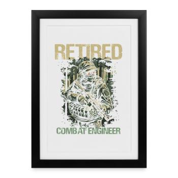 Calm Combat Engineer Illustration - Framed poster (27 × 37 cm) - black - Front