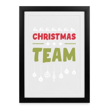 Noël de l’équipe Weihnachten - Affiche encadrée (27 × 37 cm) - noir - Devant