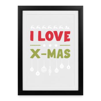 I love Xmas Christmas - Framed poster (27 × 37 cm) - black - Front