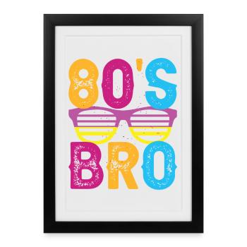 80s Birthday 80s Fancy Dress Party - Framed poster (27 × 37 cm) - black - Front