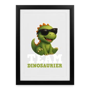Team Dinosaur - Framed poster (27 × 37 cm) - black - Front