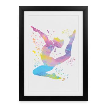 Gymnastics Floor Artistic Gymnastics - Framed poster (27 × 37 cm) - black - Front