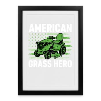 Héros américain de l’herbe - Affiche encadrée (27 × 37 cm) - noir - Devant