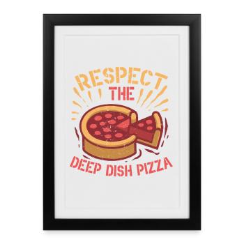 Plat profond Pizza Chicargo - Affiche encadrée (27 × 37 cm) - noir - Devant