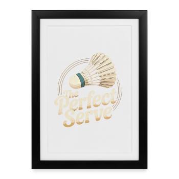 Badminton rétro - Affiche encadrée (27 × 37 cm) - noir - Devant