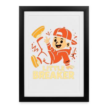 Little Breaker – Cool Breakdance Kids - Framed poster (27 × 37 cm) - black - Front