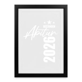 Baccalauréat réussi en 2026 - examen - succès - Affiche encadrée (27 × 37 cm) - noir - Devant
