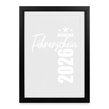 Driver's license passed in 2026 - test - success - Framed poster (27 × 37 cm) - black - Front