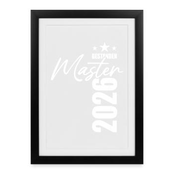 Master réussi 2026 - Examen - Réussite - Affiche encadrée (27 × 37 cm) - noir - Devant