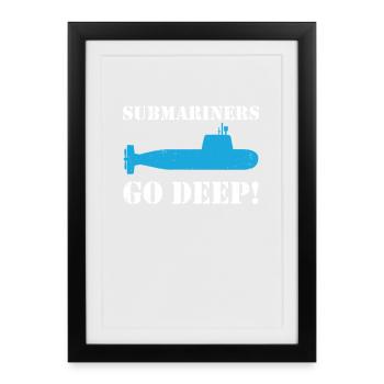 5 juillet Sous-marin Marine USA Veteran sous-marin - Affiche encadrée (27 × 37 cm) - noir - Devant