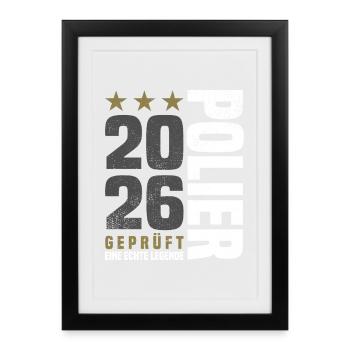 Contremaître certifié 2026 - Affiche encadrée (27 × 37 cm) - noir - Devant