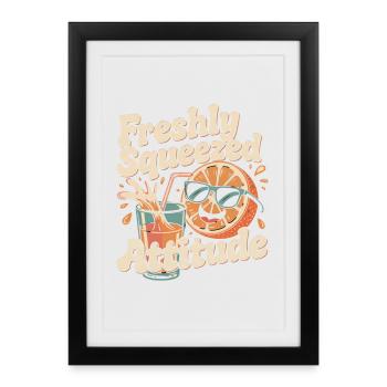 Orange rétro - Affiche encadrée (27 × 37 cm) - noir - Devant