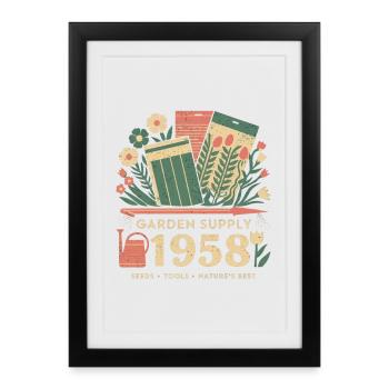 Vintage Garden Advertising - Framed poster (27 × 37 cm) - black - Front