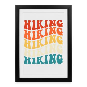 Randonnée Randonneur Alpiniste Cadeau - Affiche encadrée (27 × 37 cm) - noir - Devant