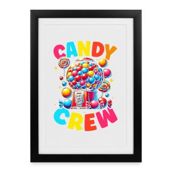 Candy Crew Décoration Candy Lover Sweet Tooth - Affiche encadrée (27 × 37 cm) - noir - Devant