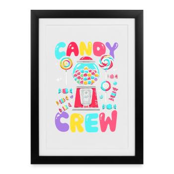 Candy Crew Décoration Candy Lover Sweet Tooth - Affiche encadrée (27 × 37 cm) - noir - Devant