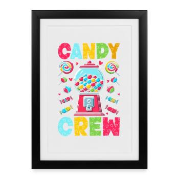 Candy Crew Décoration Candy Lover Sweet Tooth - Affiche encadrée (27 × 37 cm) - noir - Devant