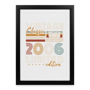 Millésime 2006 Born Cadeau d’anniversaire - Affiche encadrée (27 × 37 cm) - noir - Devant