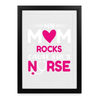 Nurse Mother - Framed poster (27 × 37 cm) - black - Front