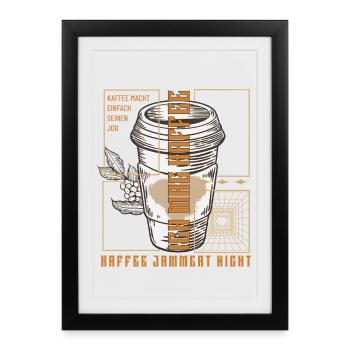 Le café fait juste son travail rétro - Affiche encadrée (27 × 37 cm) - noir - Devant