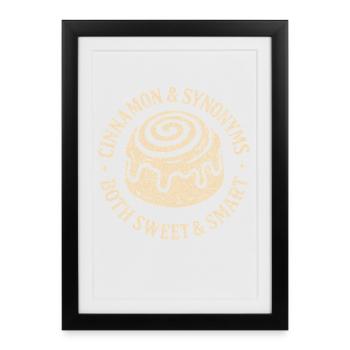Vintage Cinnamon Synonyms Both Sweet Smart - Framed poster (27 × 37 cm) - black - Front