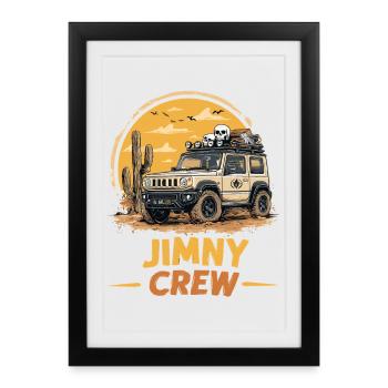 4x4 Jimny Crew Offroad Tout-terrain - Affiche encadrée (27 × 37 cm) - noir - Devant