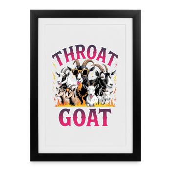 Gorge Chèvre Meme Y2K Bootleg - Affiche encadrée (27 × 37 cm) - noir - Devant