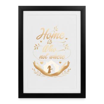 Humanité Égalité La maison est qui pas où - Affiche encadrée (27 × 37 cm) - noir - Devant
