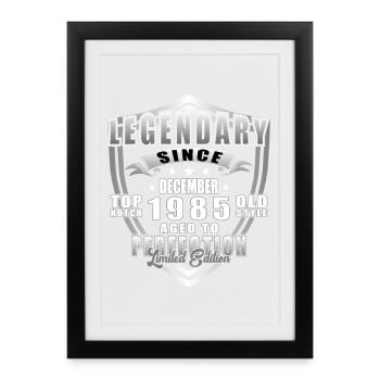 December 1985 Jubilee 1985 Legends December - Framed poster (27 × 37 cm) - black - Front