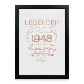 77th Birthday Legend November Vintage 1948 - Framed poster (27 × 37 cm) - black - Front