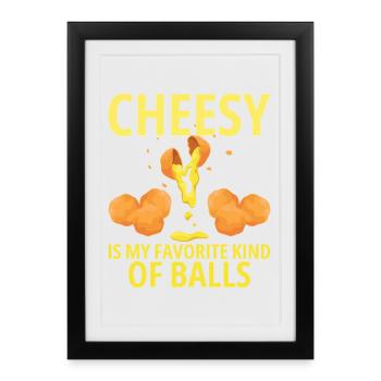 Cheese Ball Lover Costume de boule de fromage pour femme - Affiche encadrée (27 × 37 cm) - noir - Devant