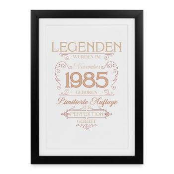 40th Birthday Legend November Vintage 1985 - Framed poster (27 × 37 cm) - black - Front