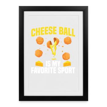 Costume d’amateur de boule de fromage pour femmes Nourriture Fromage - Affiche encadrée (27 × 37 cm) - noir - Devant