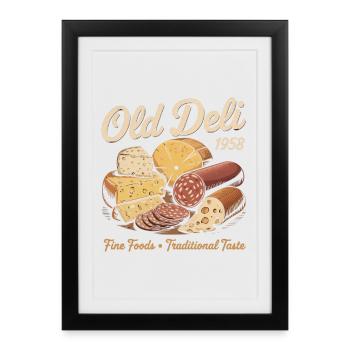 Publicité d’épicerie fine vintage - Affiche encadrée (27 × 37 cm) - noir - Devant
