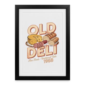 Publicité d’épicerie fine vintage - Affiche encadrée (27 × 37 cm) - noir - Devant