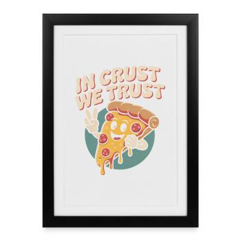 Retro Pizza - Framed poster (27 × 37 cm) - black - Front