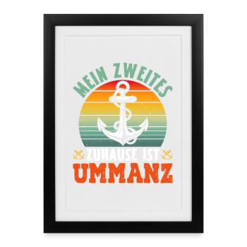 Baltic Sea MY SECOND HOME IS UMMANZ - Framed poster (27 × 37 cm) - black - Front