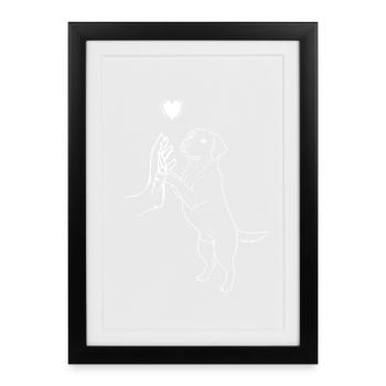 Labrador Retriever Lover Chien - Affiche encadrée (27 × 37 cm) - noir - Devant