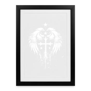 Goth Gothic Emo Cross - Framed poster (27 × 37 cm) - black - Front