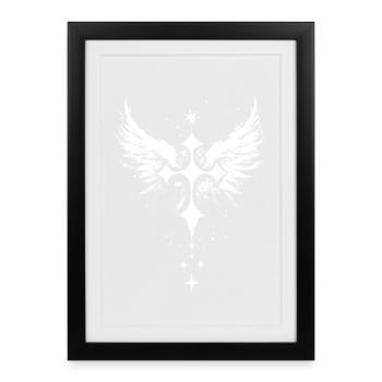 Goth Cross with Angel Wings Gothic - Framed poster (27 × 37 cm) - black - Front