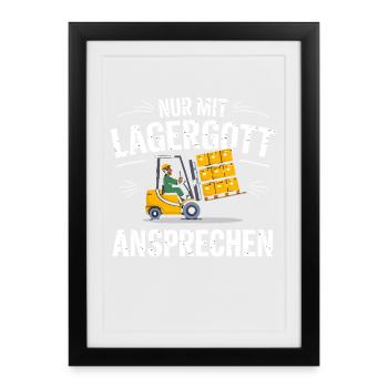 Approche uniquement avec des conducteurs de chariots élévateurs - Affiche encadrée (27 × 37 cm) - noir - Devant