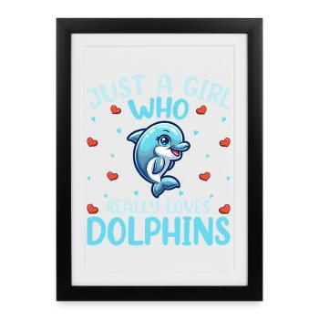 Dolphin - Framed poster (27 × 37 cm) - black - Front